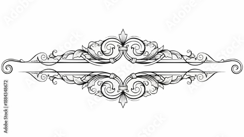 Ornate Vintage Decorative Flourish Element.