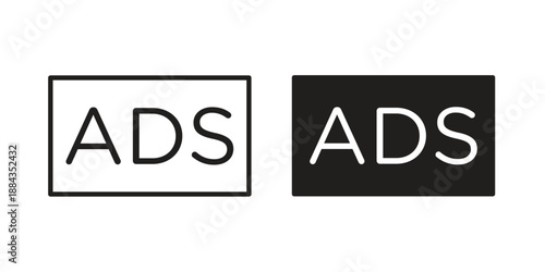 Ads icon suitable vector symbol for graphic design, logo, web site, social media