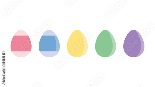 Five Colorful Easter Eggs