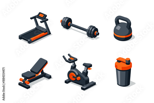 Gym Equipment Isometric Collection