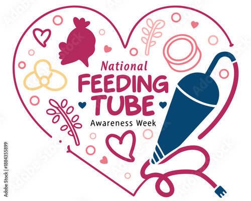 Feeding Tube Awareness Week Vector, Health Education and Medical Awareness Graphic