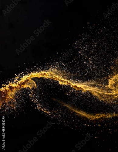 Wallpaper Mural A swirling pattern of golden particles against a dark background, creating a dramatic visual effect Torontodigital.ca