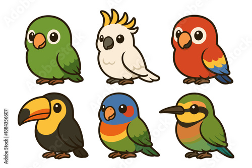 Cute Cartoon Birds Collection