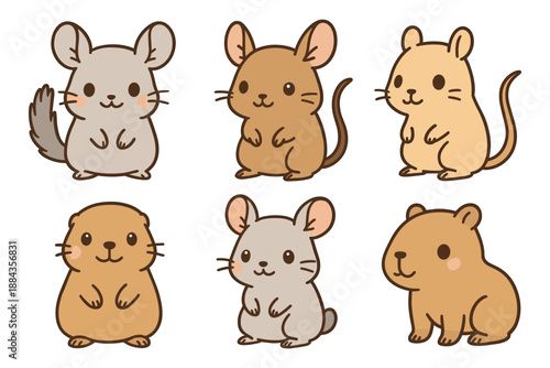 Cute Rodent Characters Collection