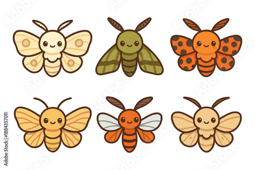 Cute Moth Illustrations Collection