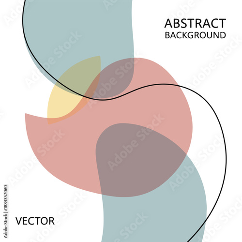 Abstract Colorful Circles and Curves Composition