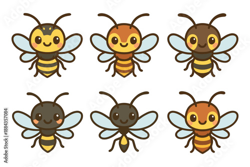 Cute Bee Characters Collection