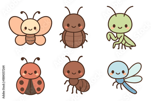 Cute Kawaii Insects Collection