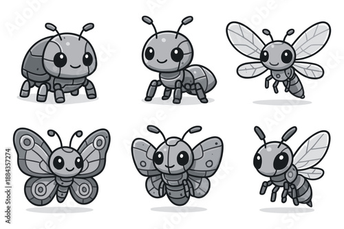 Cute Robot Insects Collection