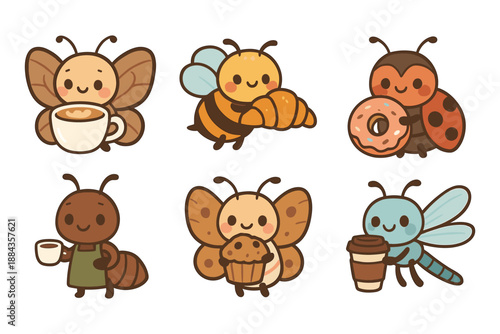 Cute Insects Enjoying Treats