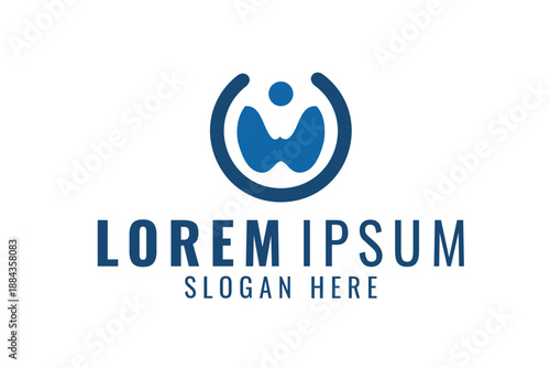 thyroid logo icon flat vector
