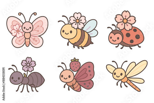 Cute Kawaii Insects Collection