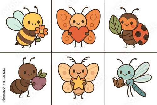 Cute Kawaii Insects Collection