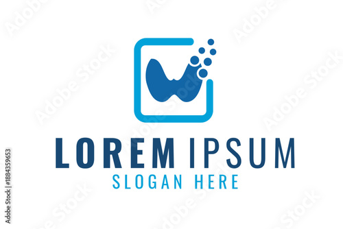 thyroid logo icon flat vector
