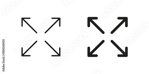 Expand icon suitable vector symbol for graphic design, logo, web site, social media