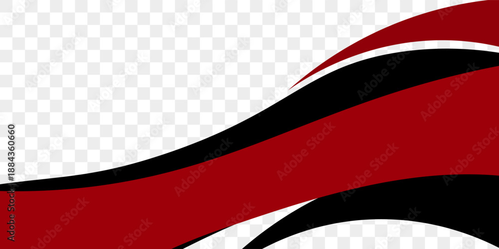 Fototapeta premium Vector black and red line background curve element with white space for text and message design, overlapping layers, vector