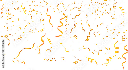 Festive golden party streamer background for carnival and festival marketing
