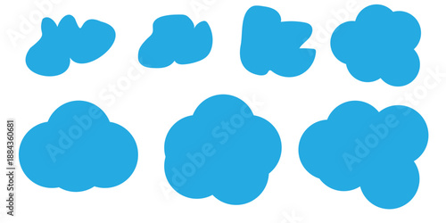 set of blue water drops, or chat bubbles