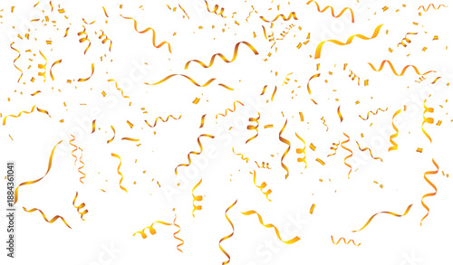 Falling gold confetti frame illustration for photo booth templates and memories