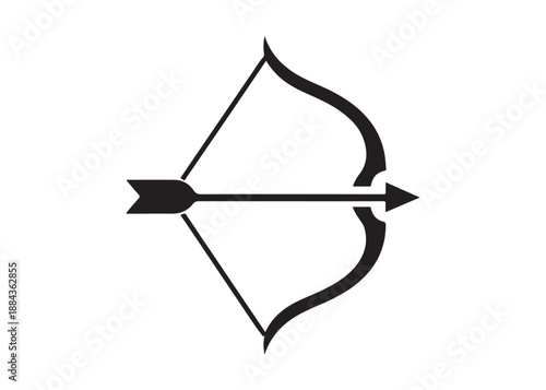 archery logo silhouette vector, bow and arrow logo silhouette illustration, bow and arrow silhouette logo vector, archery sports logo vector, archer bow man logo vector silhouette on white background.