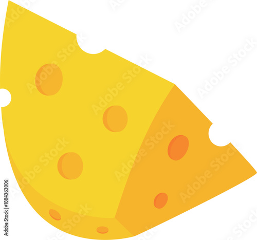 A vibrant yellow wedge of Swiss cheese with characteristic holes.