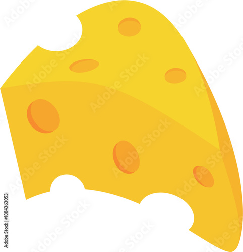 A vibrant yellow wedge of Swiss cheese with characteristic holes, ready to be enjoyed.