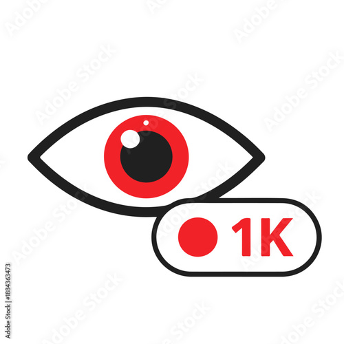 Views, vector icon on a white background
Vector color icon on a white background