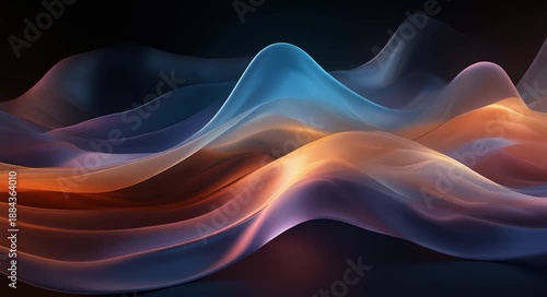 Wallpaper Mural Vibrant abstract waves glowing neon colors dynamic background motion energy creative Torontodigital.ca