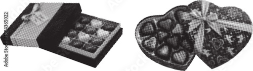 Chocolates in square and heart shaped boxes a sweet gift presentation