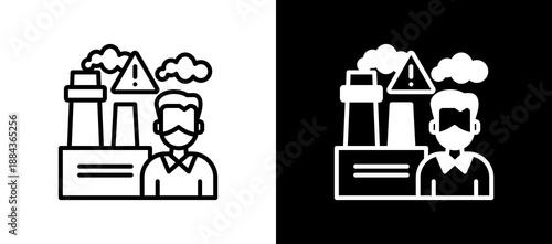 Air Pollution linemixed icon