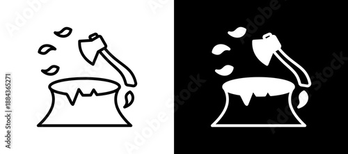 Deforestation Issue linemixed icon