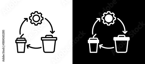 Recycling Process linemixed icon
