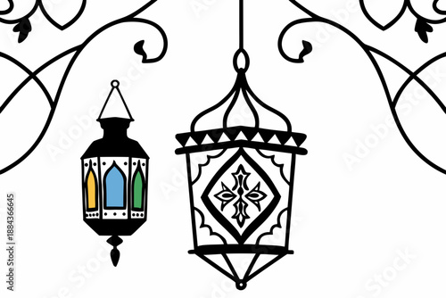 Vector illustration of a lantern