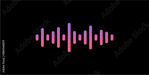 podcast sound waveform pattern for radio audio, music player, video editor, voice assistant, recorder. vector