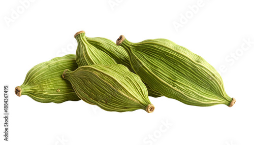Wallpaper Mural Close-up studio shot of a small pile of green pods with a slightly ribbed texture, set against a solid black background Torontodigital.ca