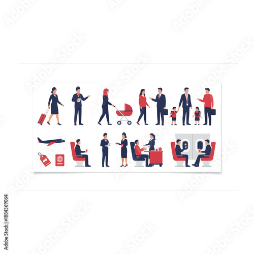 Diverse Group of People in Various Travel Scenarios.