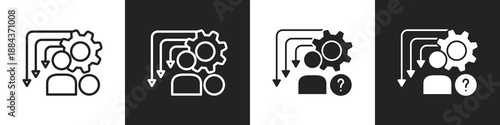 Decision Making Line And Solid Icon In White And Black Background