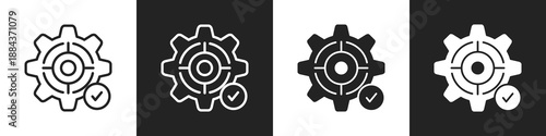 Effective Line And Solid Icon In White And Black Background