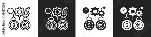 Diversification Line And Solid Icon In White And Black Background