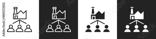 Division Line And Solid Icon In White And Black Background