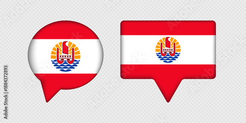 Flag of French Polynesia in speech bubble.
