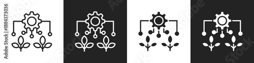 Agriculture Line And Solid Icon In White And Black Background