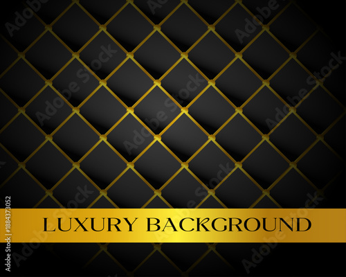 Modern luxury black and gold geometric background with metallic diamond pattern, suitable for upscale design, fashion branding, posters, and wallpapers.