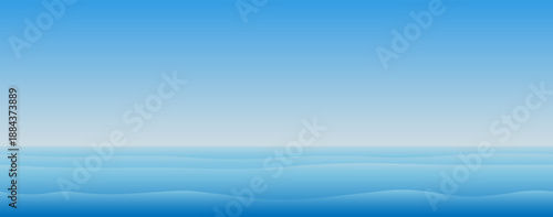 A summer landscape with a blue sea or ocean. Vector illustration.
