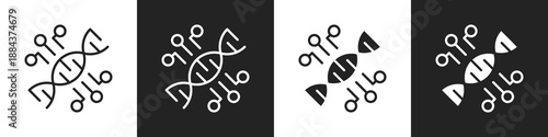 Biotechnology Line And Solid Icon In White And Black Background