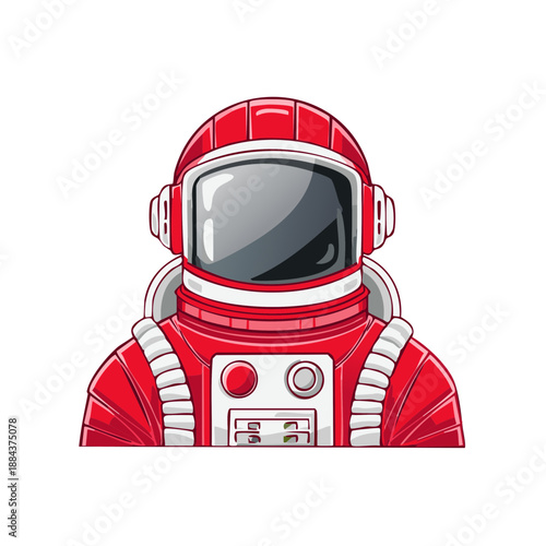 Red Astronaut Illustration Suit Spacesuit Galaxy Space Exploration Adventure