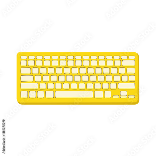 Vibrant yellow keyboard illustration offering a cheerful and modern take on computer peripherals.