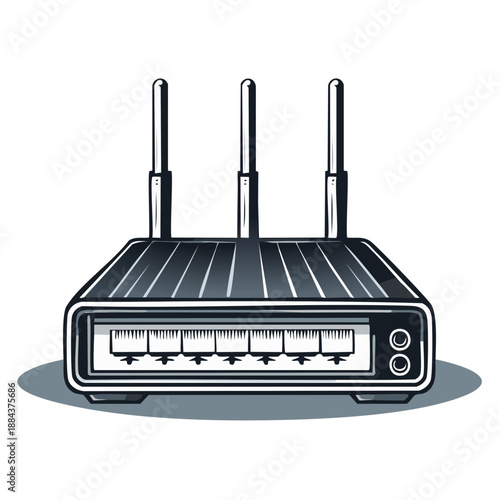 Wireless Router with Three Antennas Network Connection Device Internet Hub