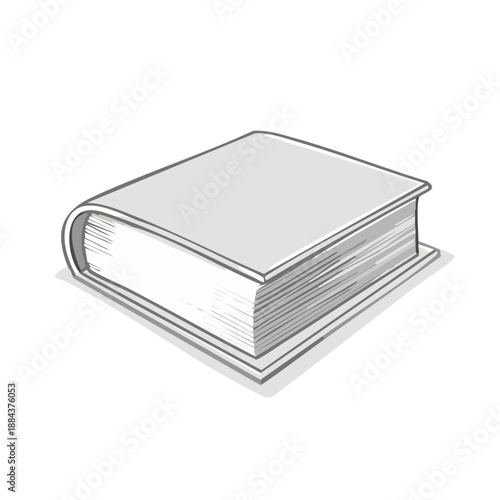 Closed Book Isolated on White Background for Learning and Reading