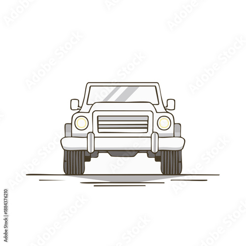 Illustration of a white SUV: Transportation, vehicle, and automotive design